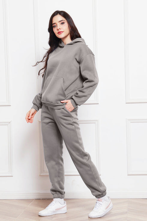 'Sarah' Long Sleeve Hoodie and Pants Set - Celes Fashion